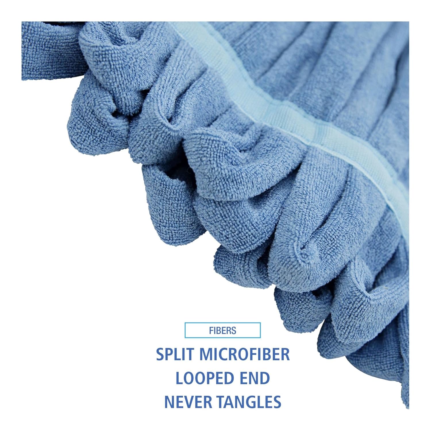 Boardwalk Microfiber Looped-End Wet Mop Heads - Medium Blue 12Carton 1