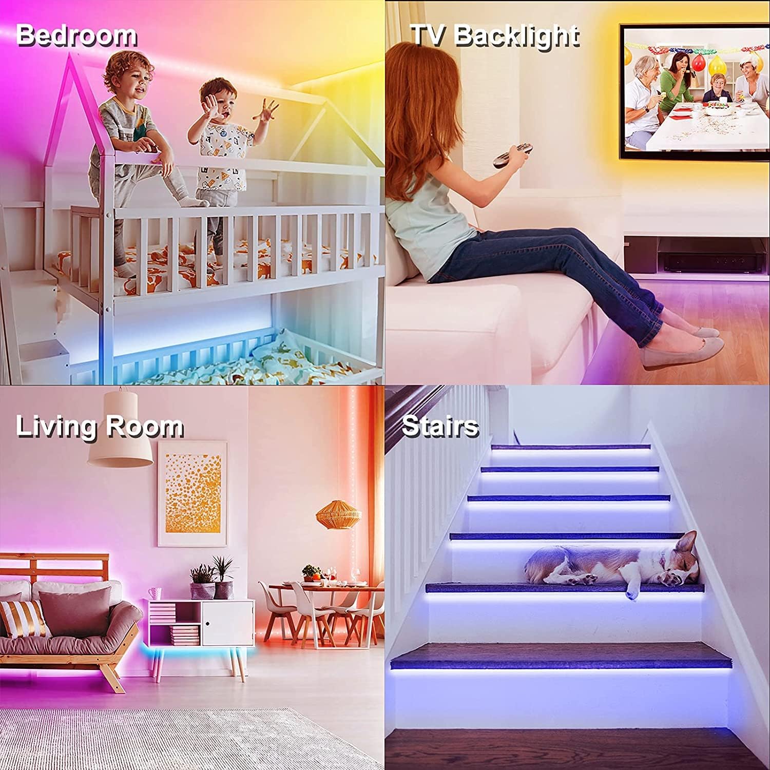 DAYBETTER 300ft RGB LED Strip Lights with App Control and IR Remote