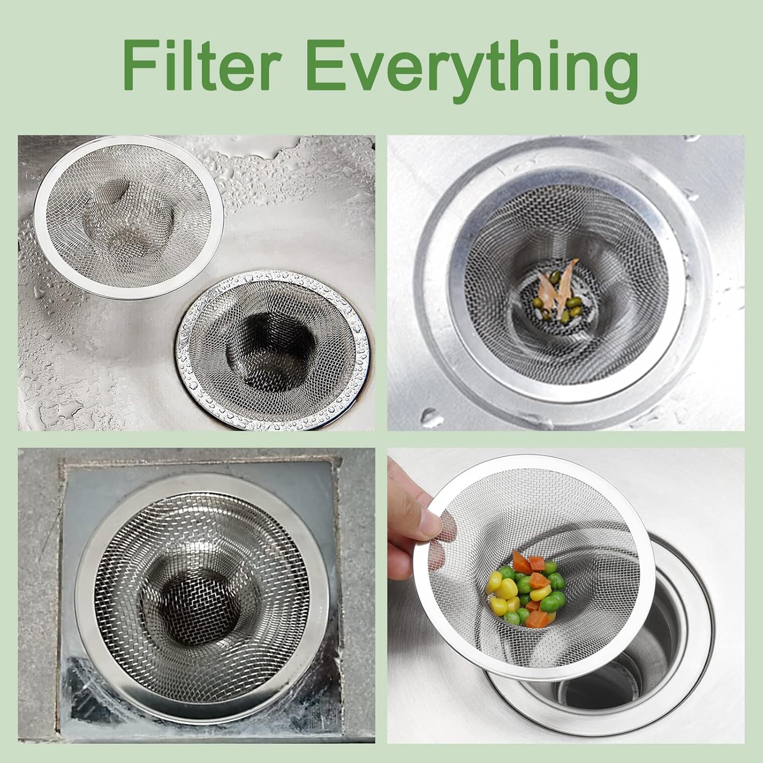 50pcs Stainless Steel Sink Strainer with Wire Mesh 275 Diameter