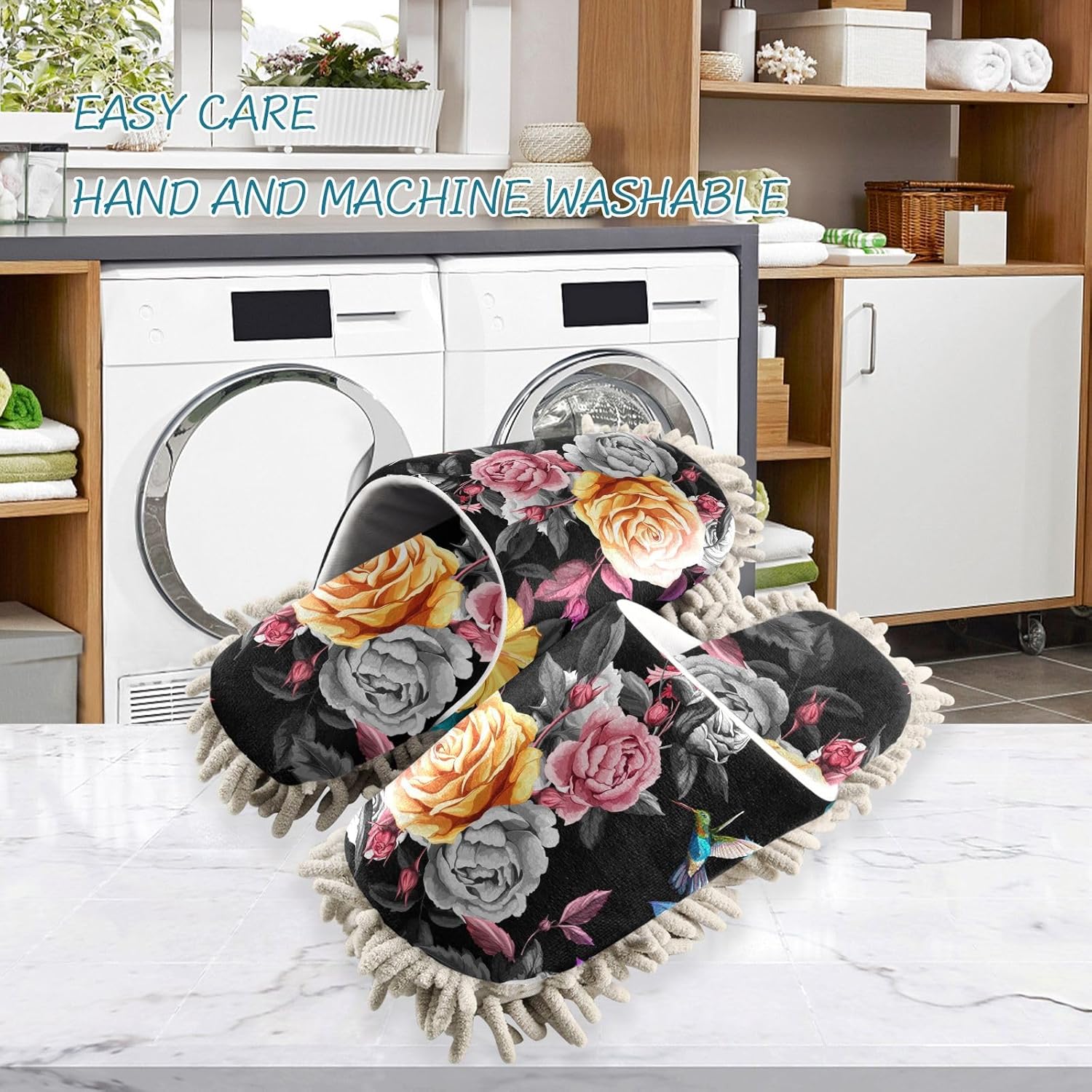 Sinestour Hummingbird Mop Slippers for Floor Cleaning 1