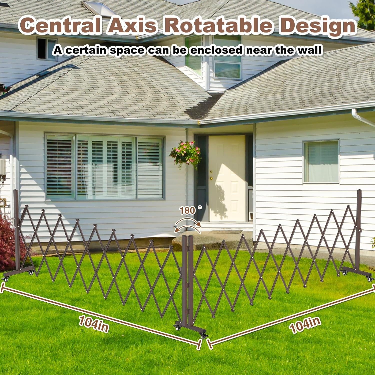 THEYFIRST Expandable Metal Security Gate with Casters