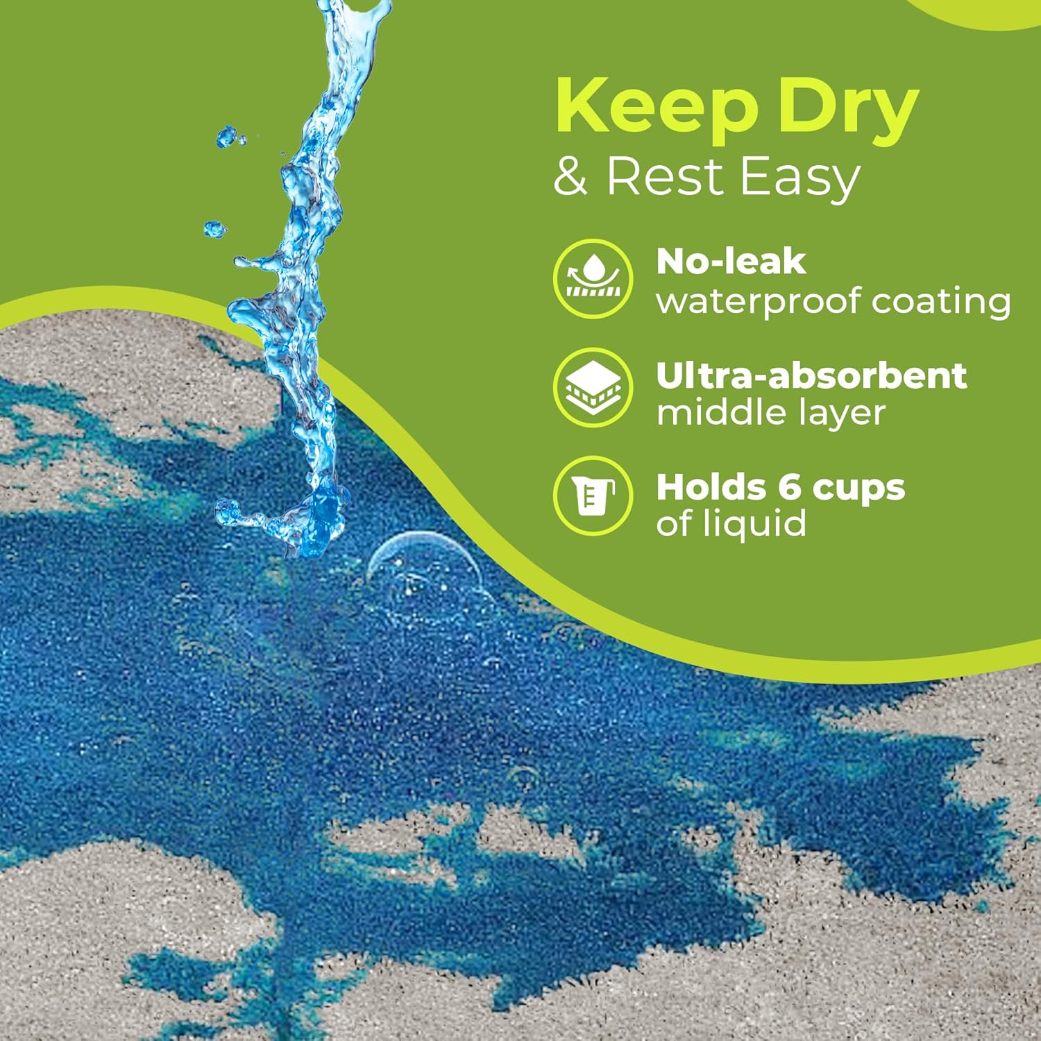 PeapodMats Waterproof Bed Mat - Reusable Underpad for Kids and Adults