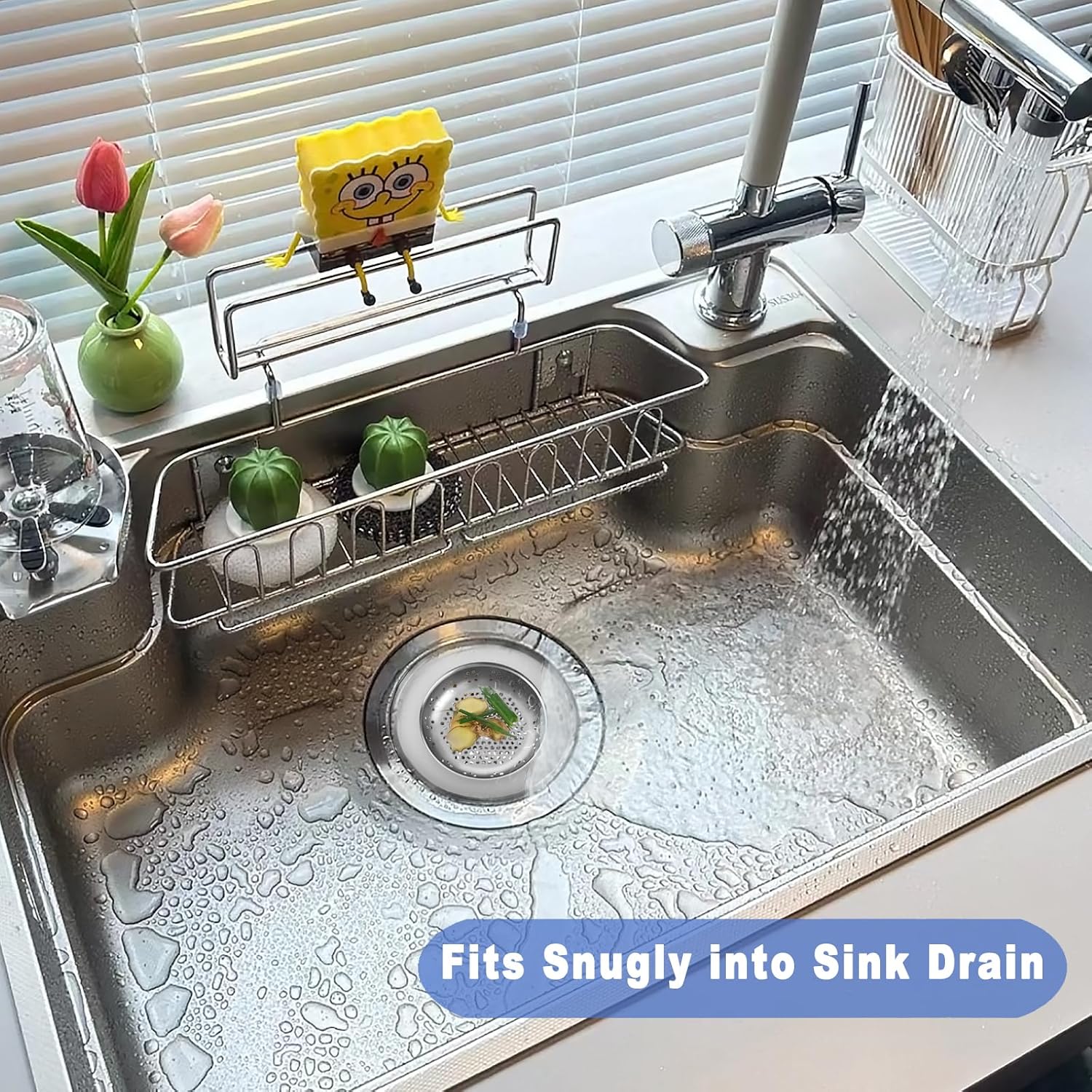 LMOMSS Kitchen Drain Strainer 2 Pack Stainless Steel 1