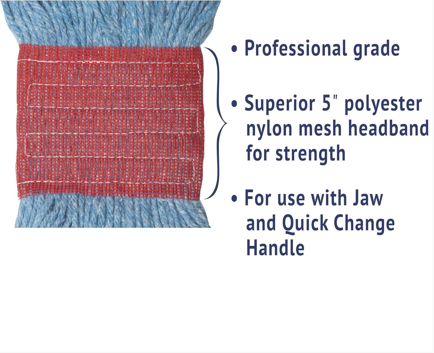 Boardwalk BWK503BLEA 5 in Wet Mop Head - Large Blue