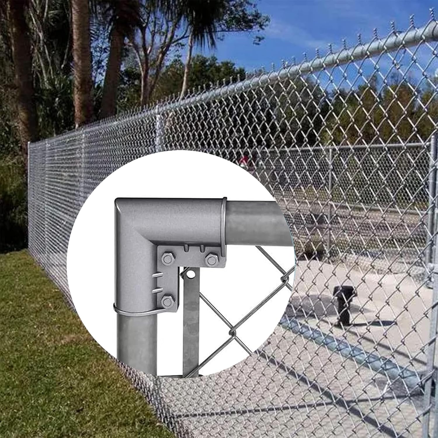 Quantfire Aluminum Chain Link Gate Corner 12-Pack