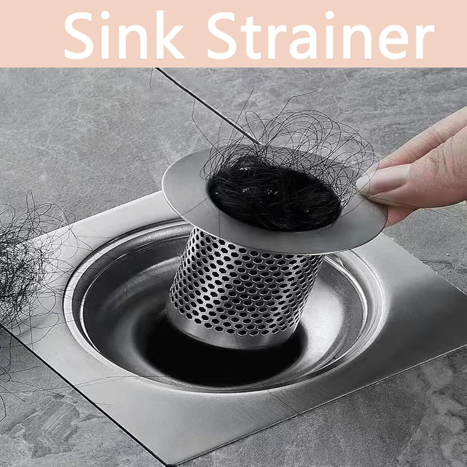 4PCS Stainless Steel Drain Hair Catcher for Sink Tub RV and Laundry