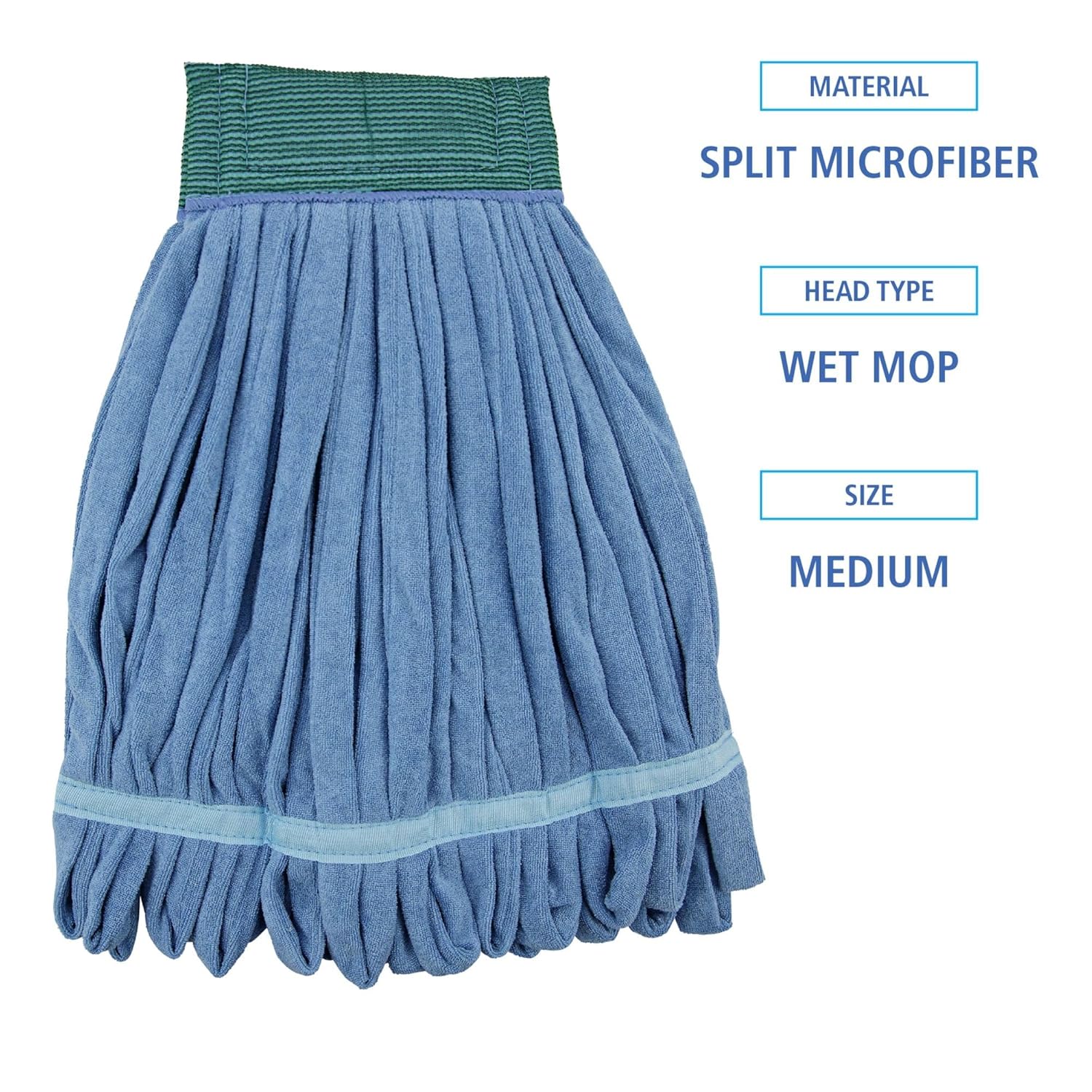 Boardwalk Microfiber Looped-End Wet Mop Heads - Medium Blue 12Carton 1