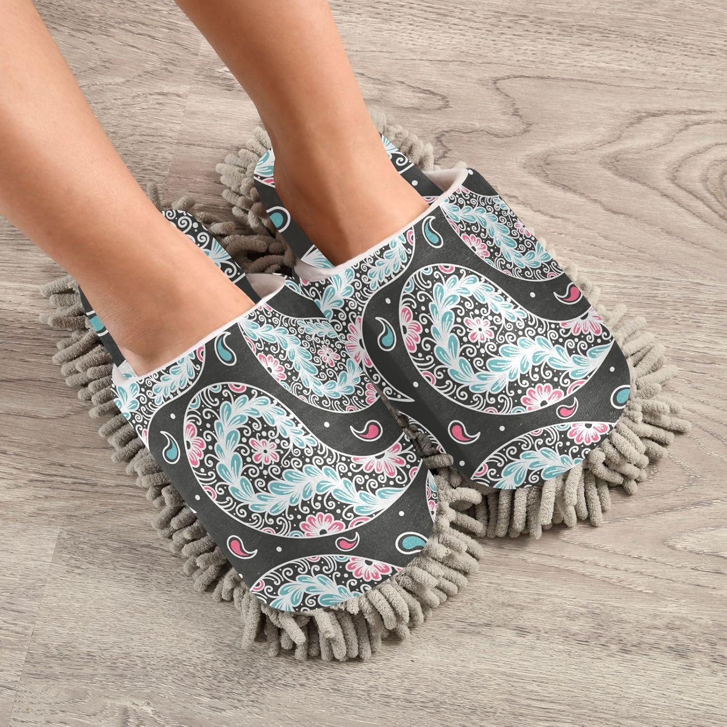 Kigai Microfiber Slippers with Paisley Pattern