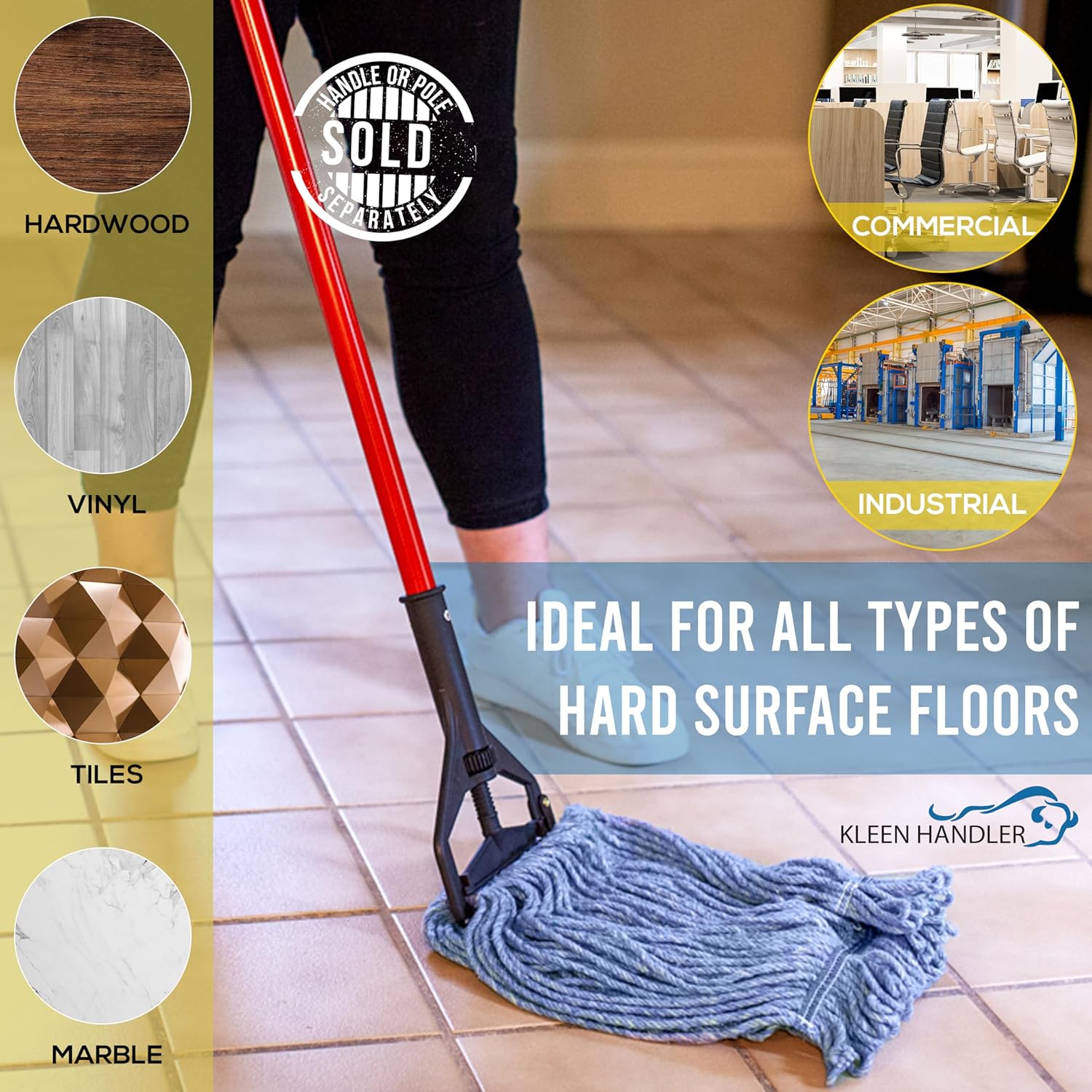 KLEEN HANDLER Blended Loop Mop Head 3-Pack