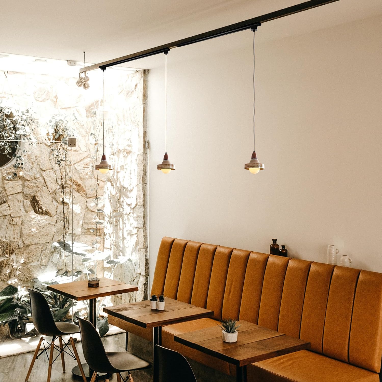 Kiven L Style 2-Wire Track Pendant Light 1-Light with Ceramic Shade