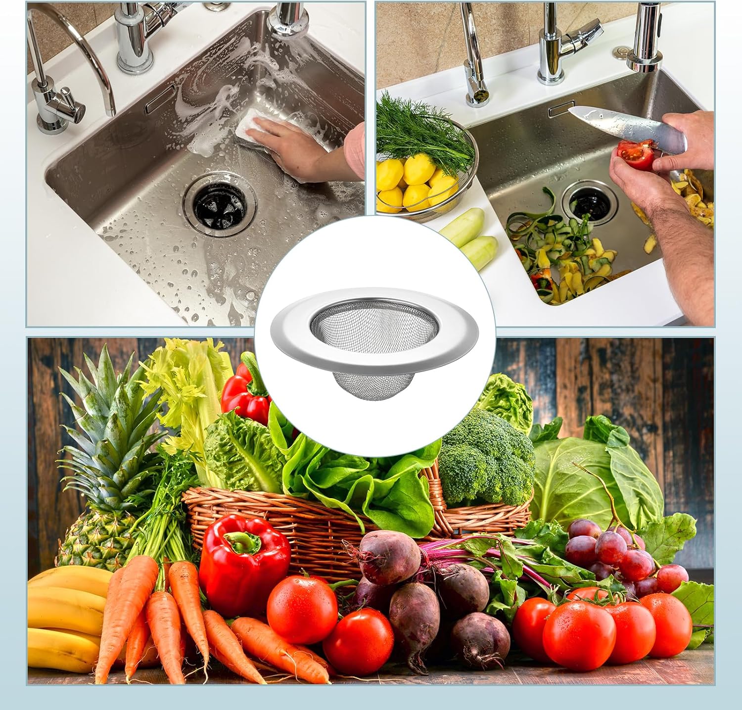 Uxcell 2Pcs Kitchen Sink Drain Strainer