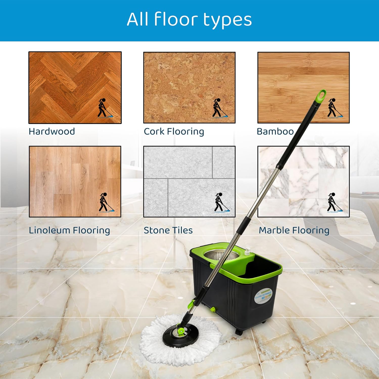 CICLONE Ispinmop Microfiber Mop Head Refill