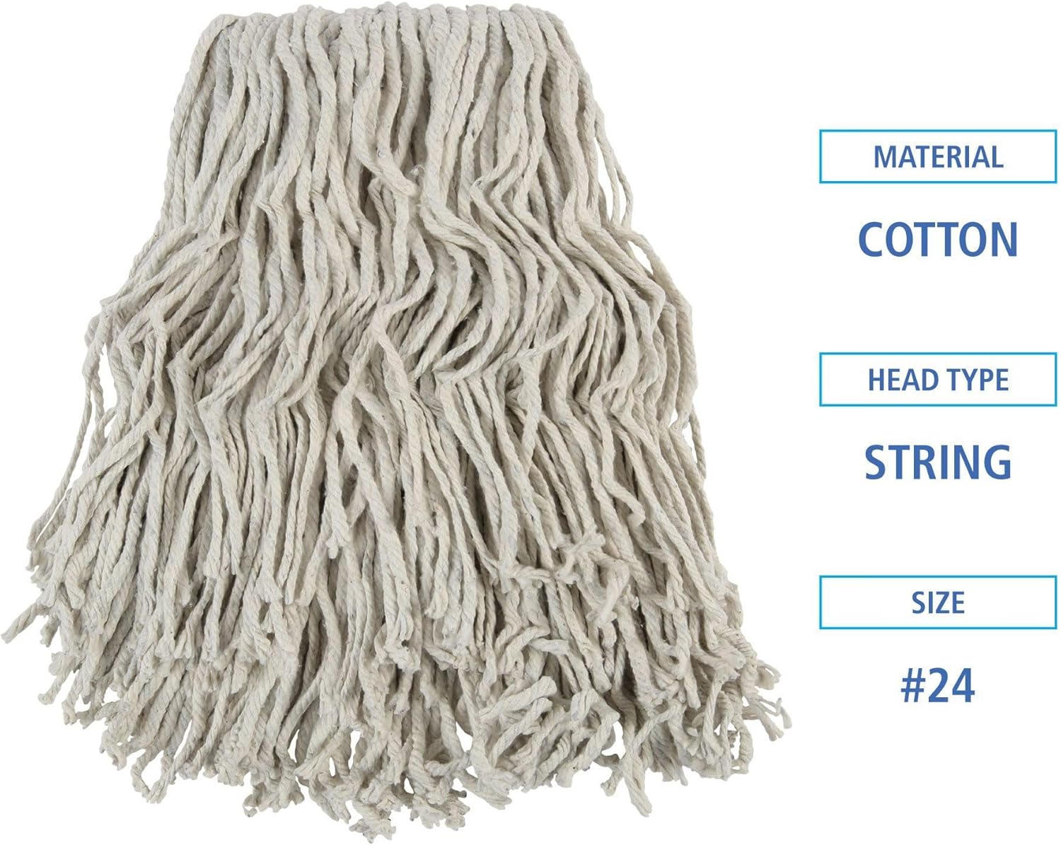 Boardwalk BWKCM02024S Banded Cotton Mop Head 24 White 12 Per Carton