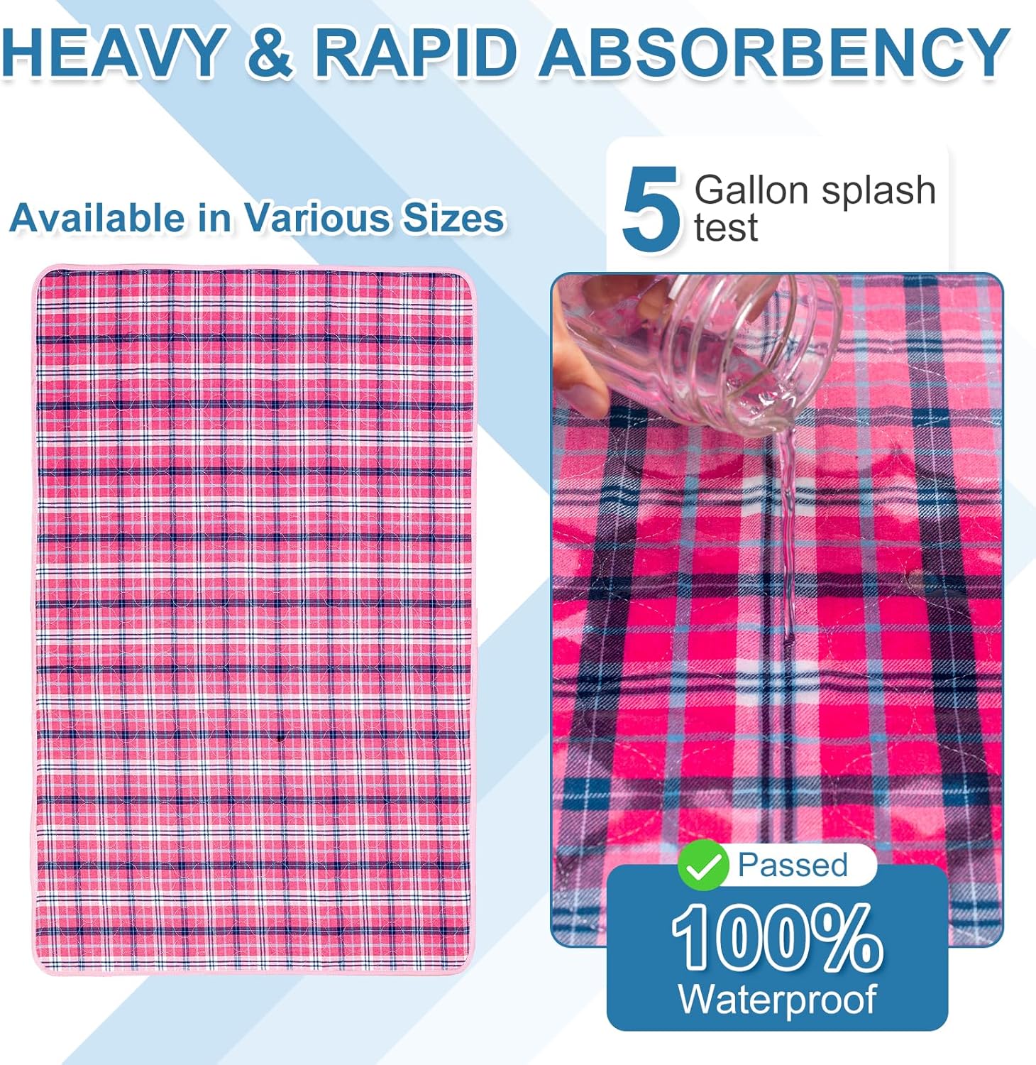 OUTCREATOR Reusable Bed Pads 34x54 for Incontinence Protection