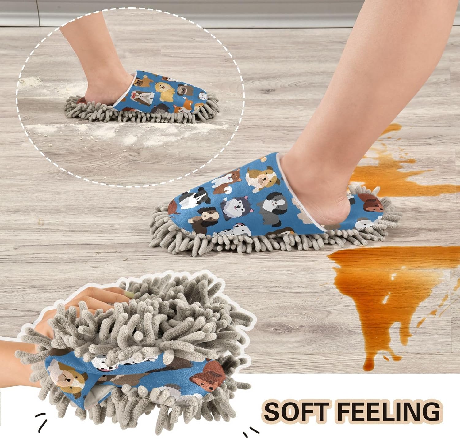 Sinestour Mop Slippers for Easy Floor Cleaning