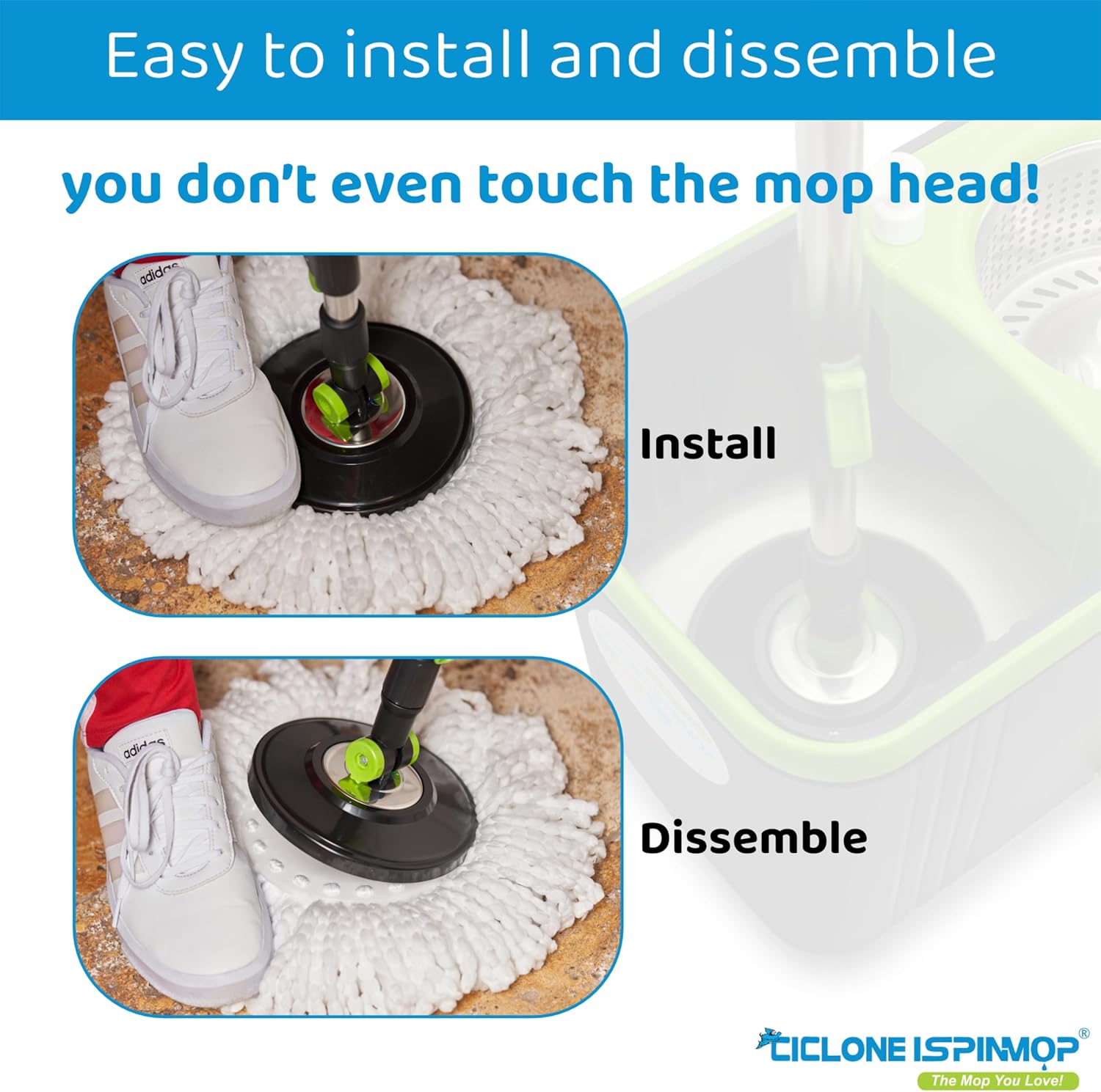 CICLONE Ispinmop Microfiber Mop Head Refill