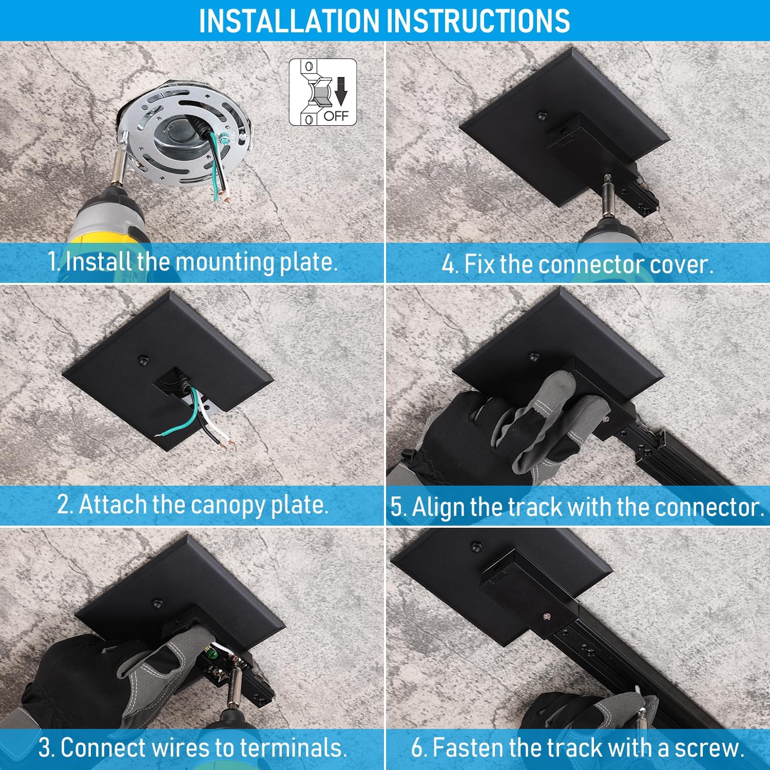 LEONLITE H Track Power Feed Connector with Cover 1