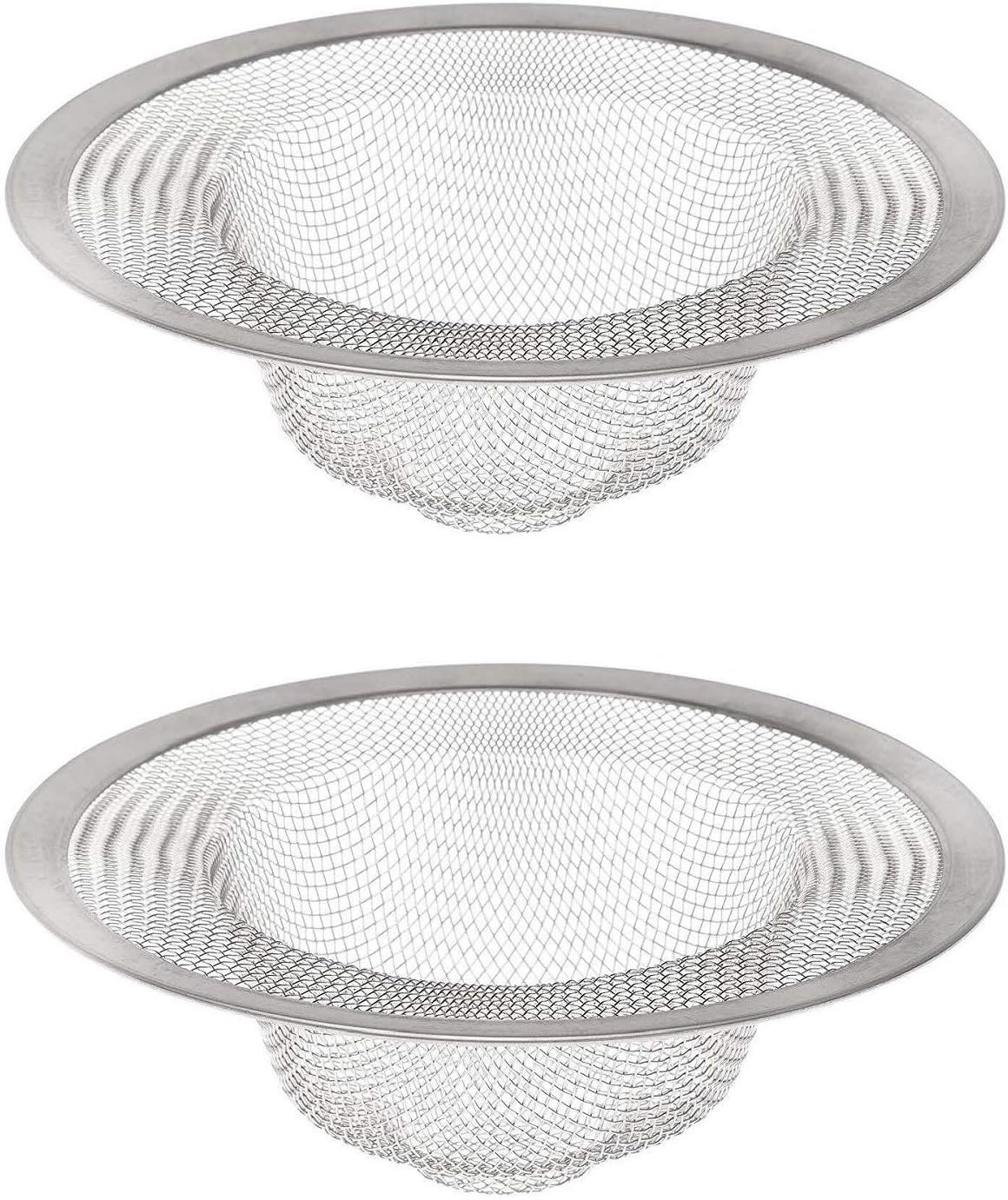 FMH Heavy Duty Stainless Steel Drain Strainer Set of Two 1