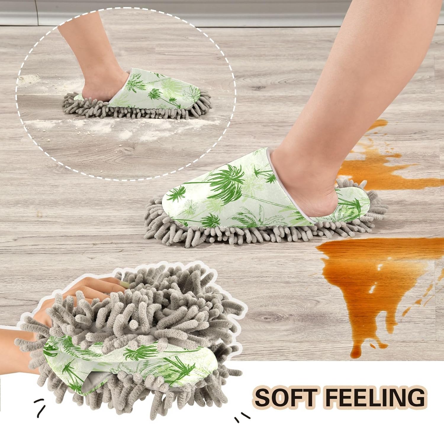 Microfiber Slippers for Floor Cleaning Universal Size L