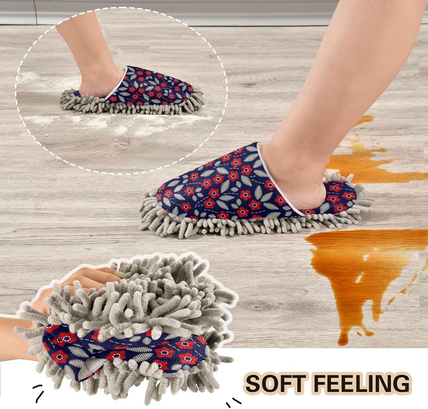Kigai Microfiber Slippers for Floor Cleaning Universal Size L