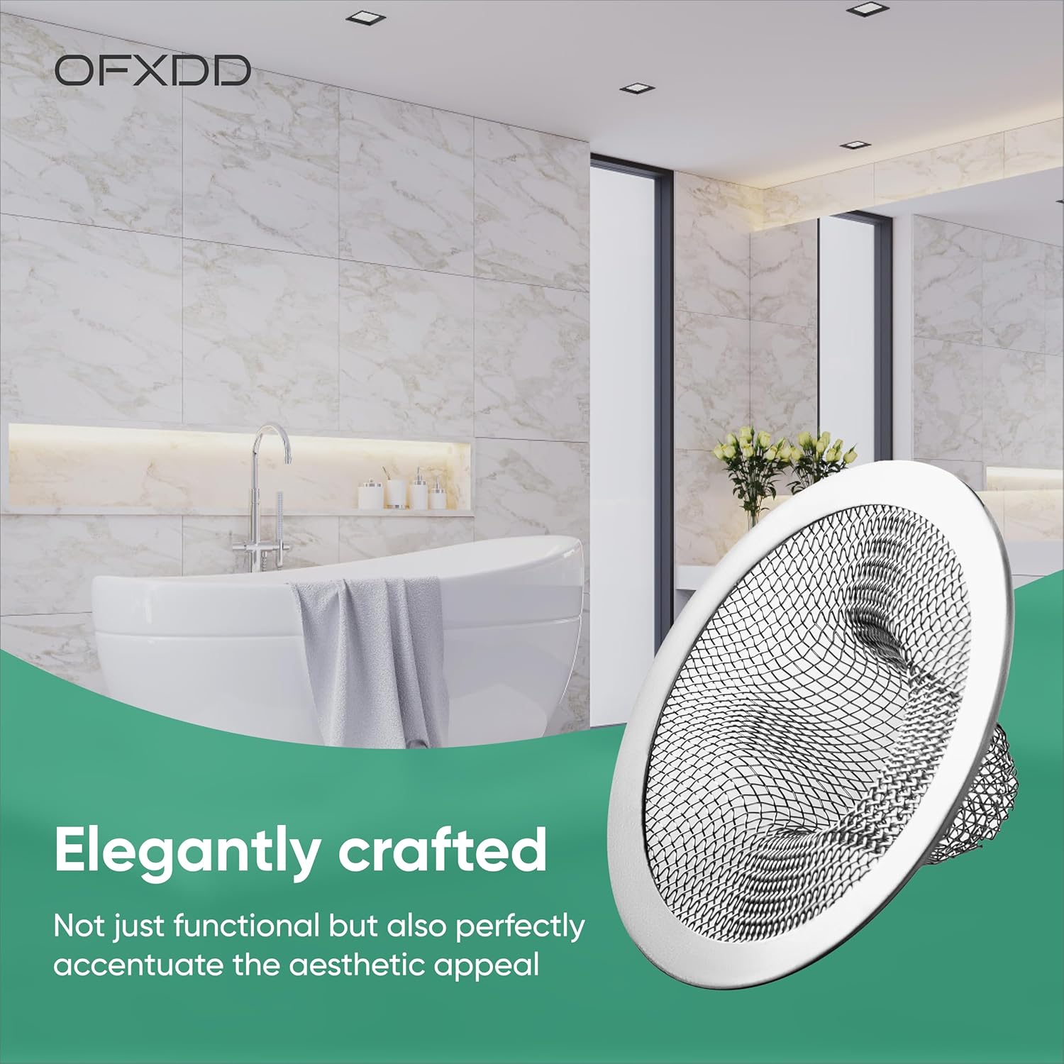OFXDD Bathtub Drain Cover Hair Catcher 3 Inch 1