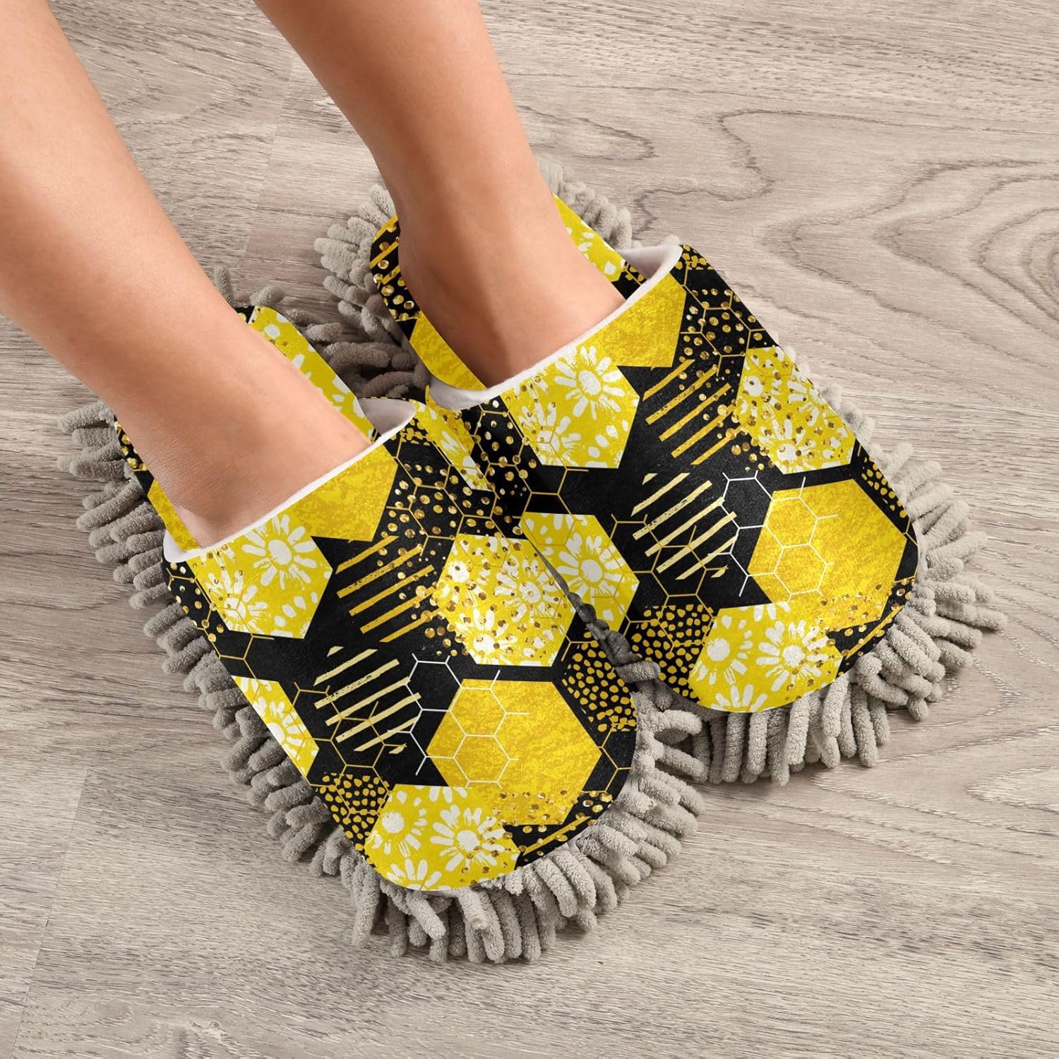 Sinestour Bee Mop Slippers for Floor Cleaning 1