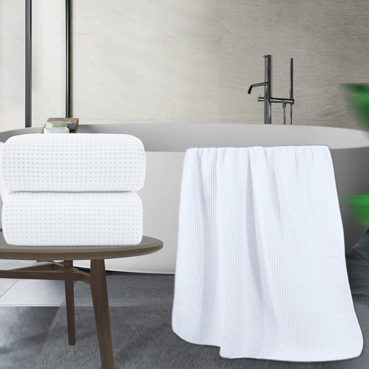 POLYTE Microfiber Quick Dry Bath Sheet Set of 2