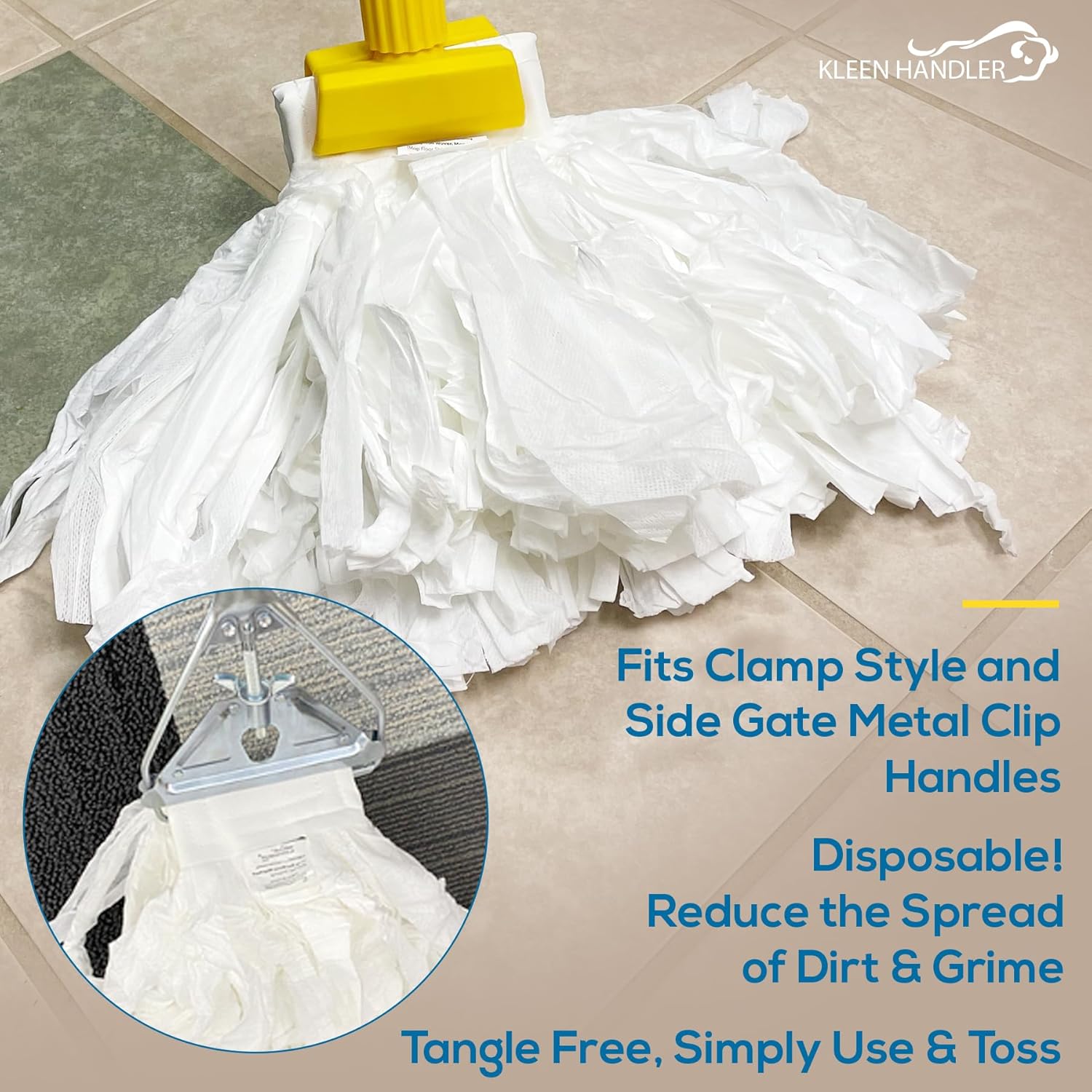 KLEEN HANDLER Non-Woven Mop Head Refill Pack of 6