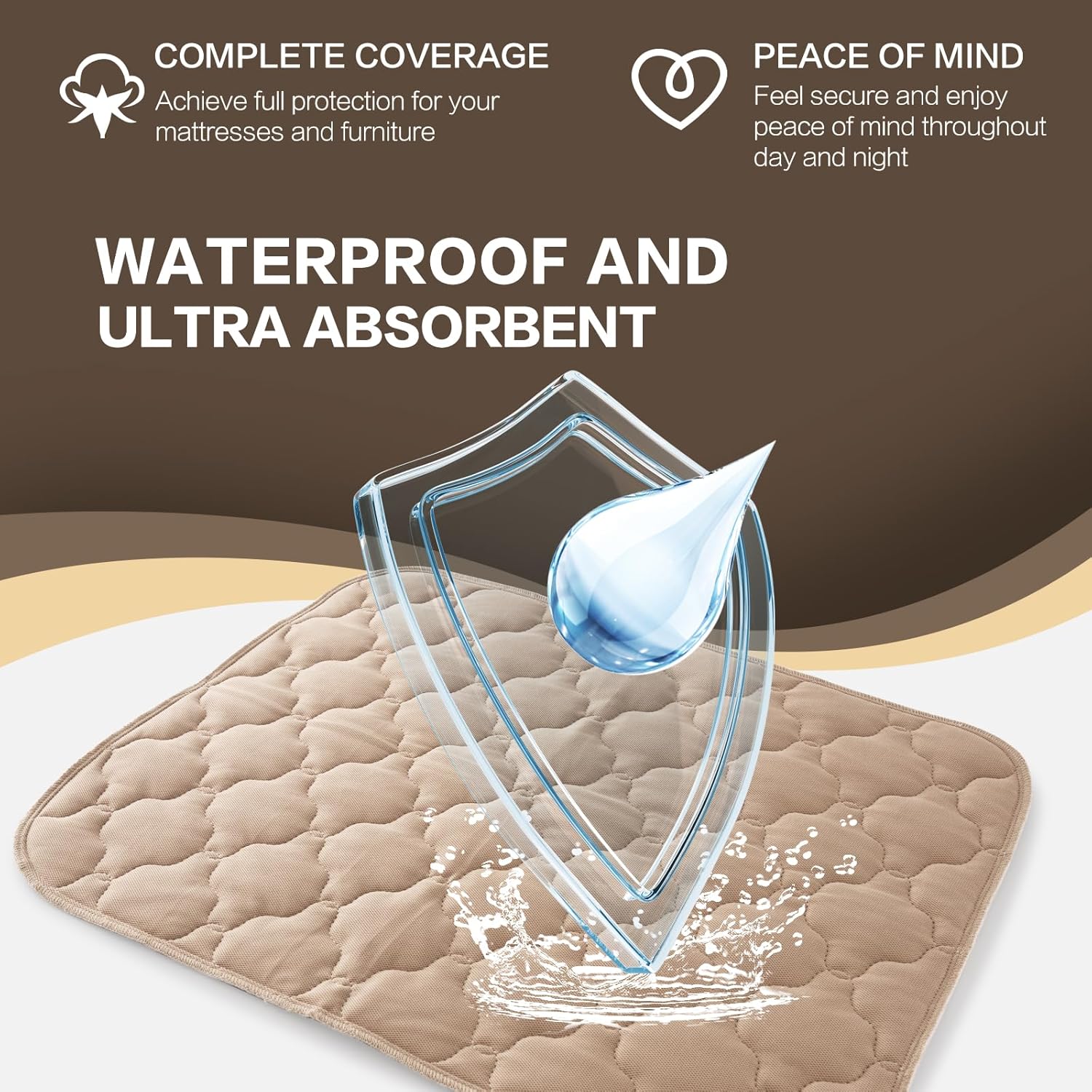 Alsunny Washable Bed Pads for Incontinence 2 Pack