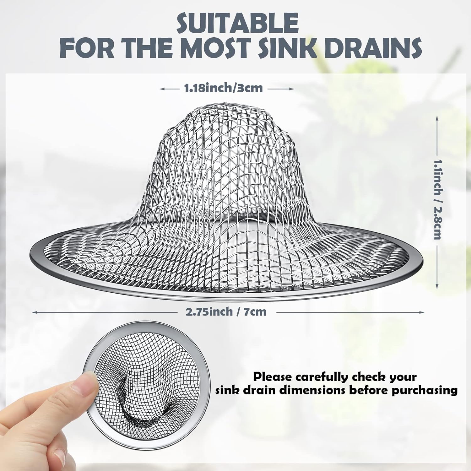 Shimeyao 100 Pcs 275 Mesh Sink Strainers
