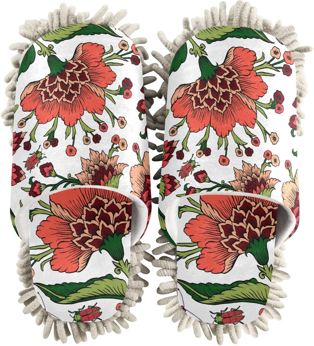 Sinestour White Mop Slippers for Floor Cleaning