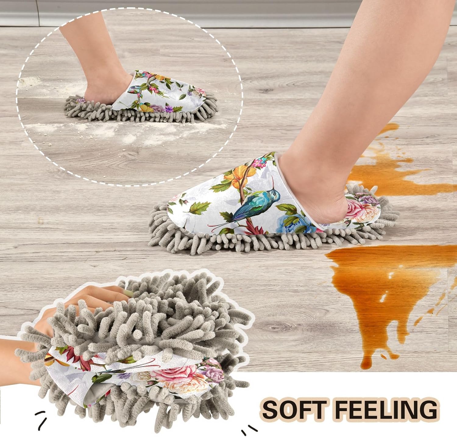 Sinestour Mop Slippers for Floor Cleaning Washable