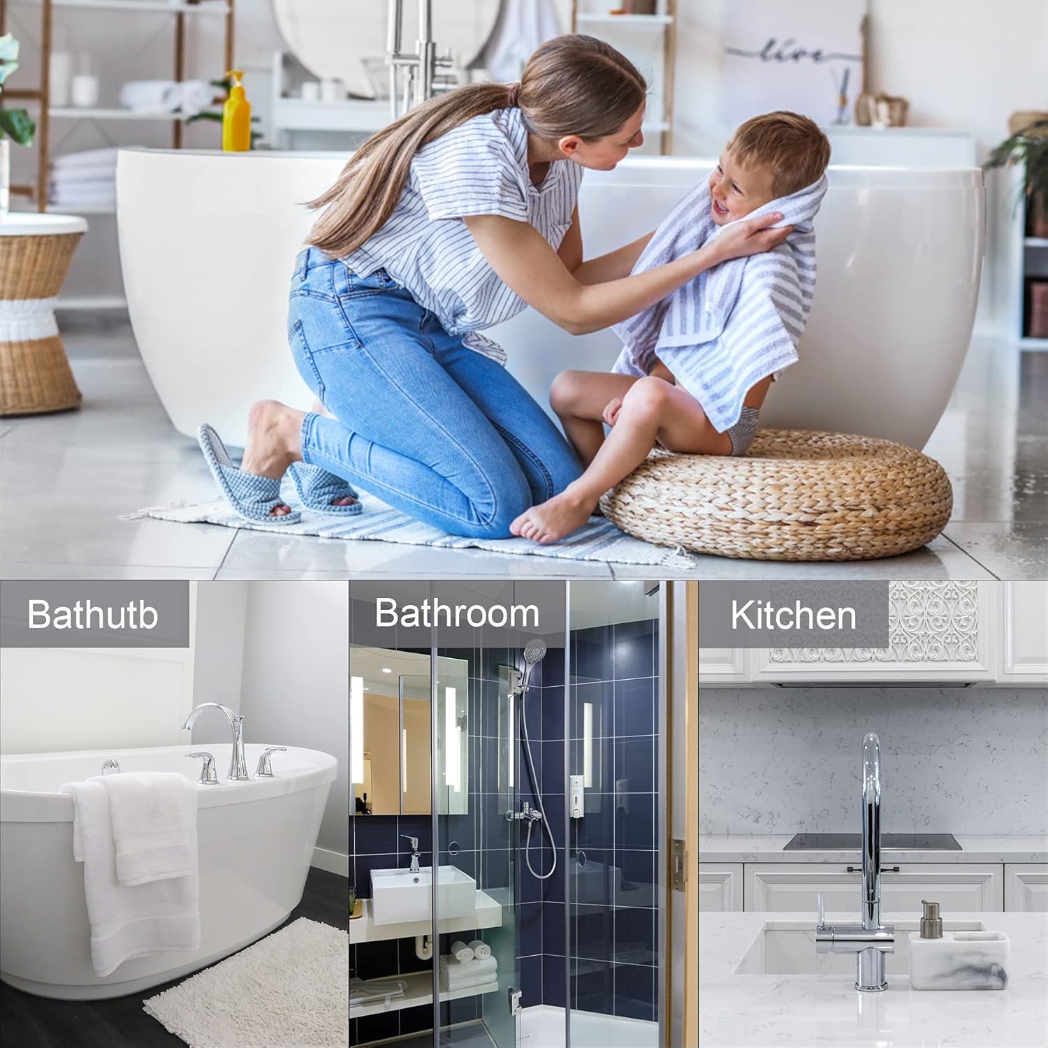 2 Pieces Shower Drain Hair Catcher with Sucker Water Trap Cover Grey