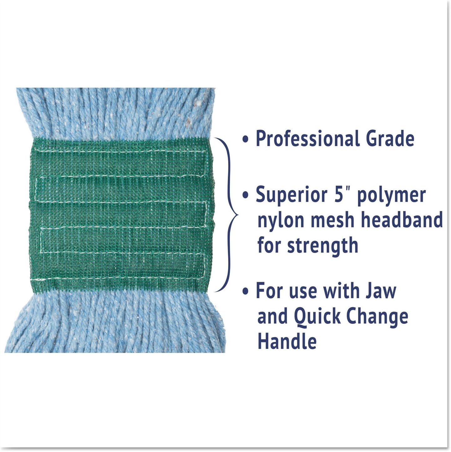 Boardwalk BWK502BLEA 5 in Headband Super Loop Mop Heads - Blue