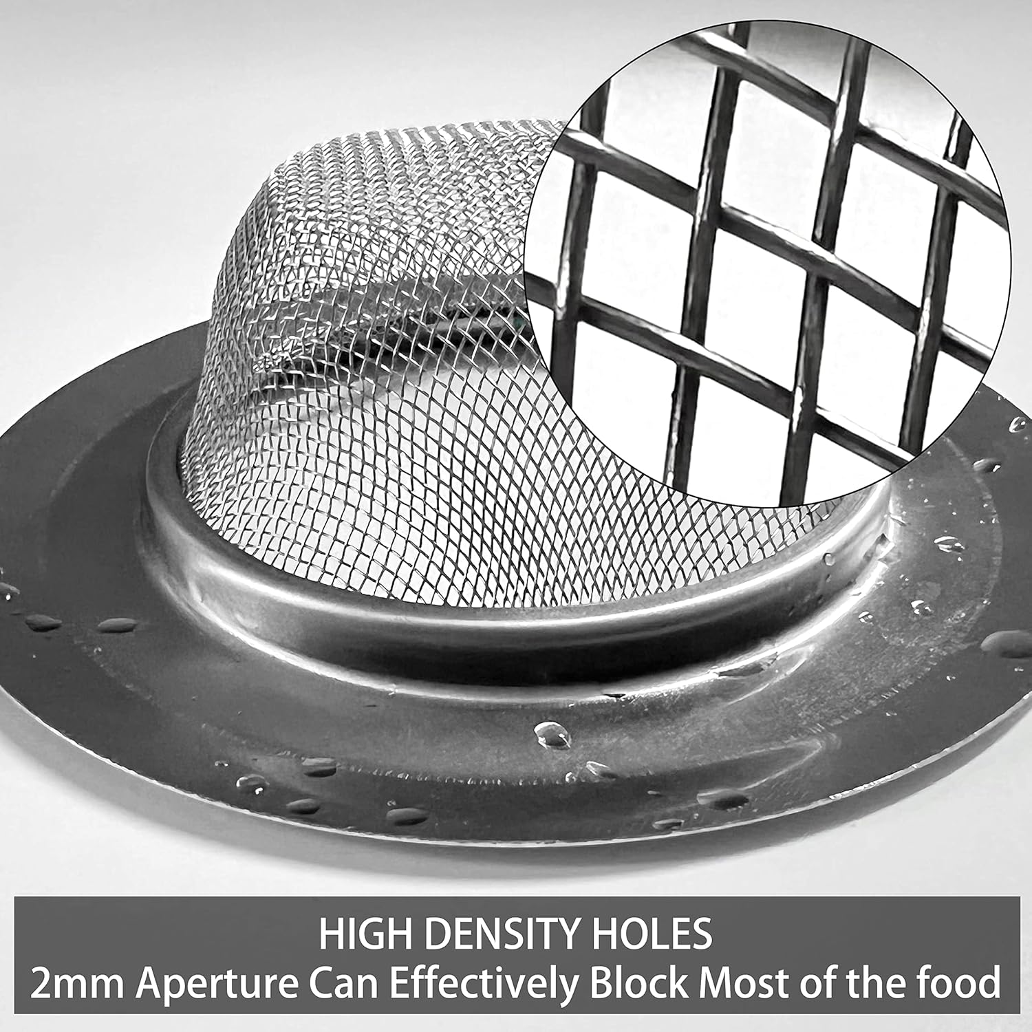 2 Pcs Stainless Steel Kitchen Sink Strainer 45 Inch Wide Rim