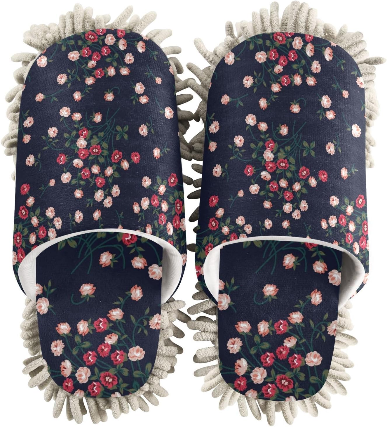 Kigai Microfiber Slippers with Bohemian Flowers for Women Men