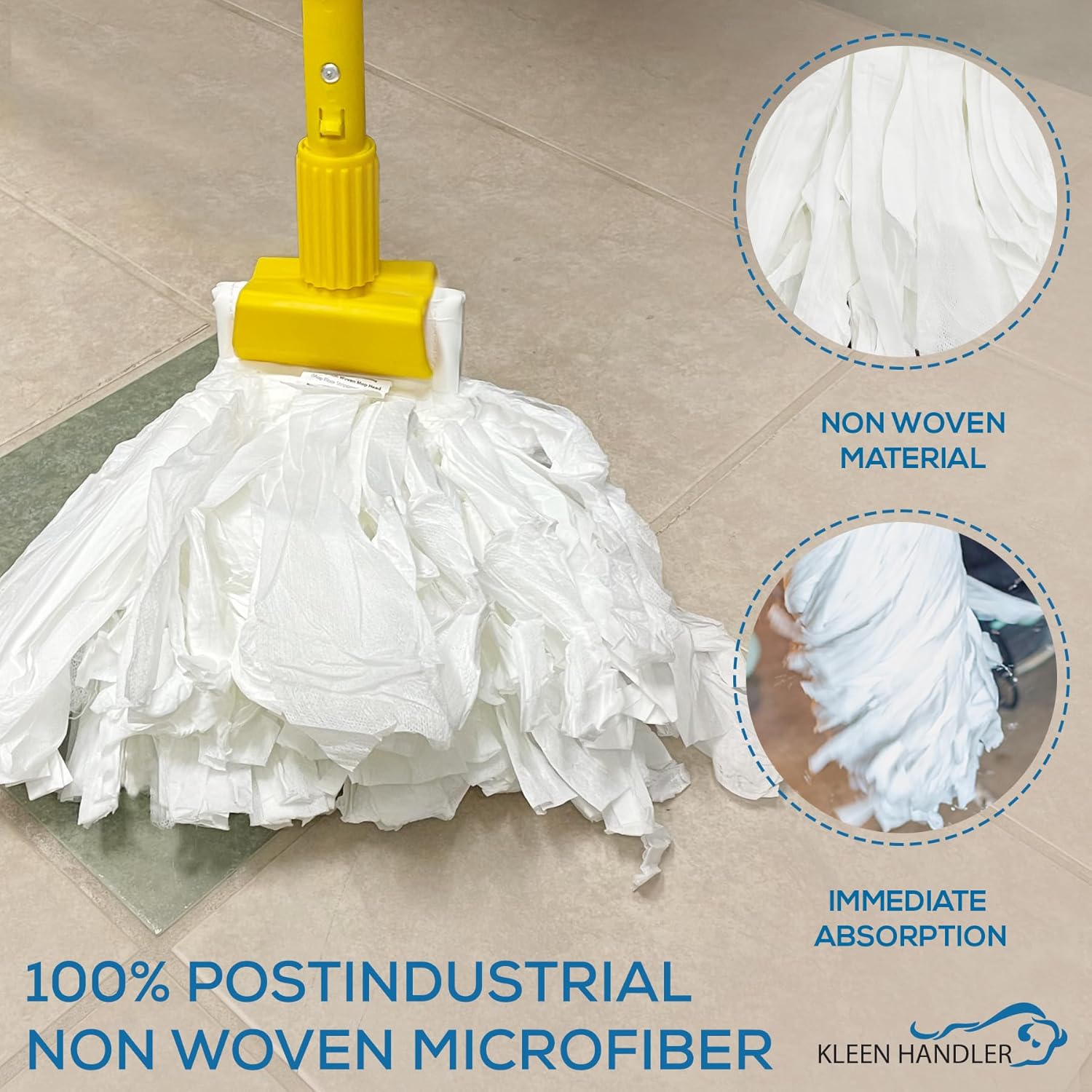 KLEEN HANDLER Non-Woven Mop Head Refill Pack of 6