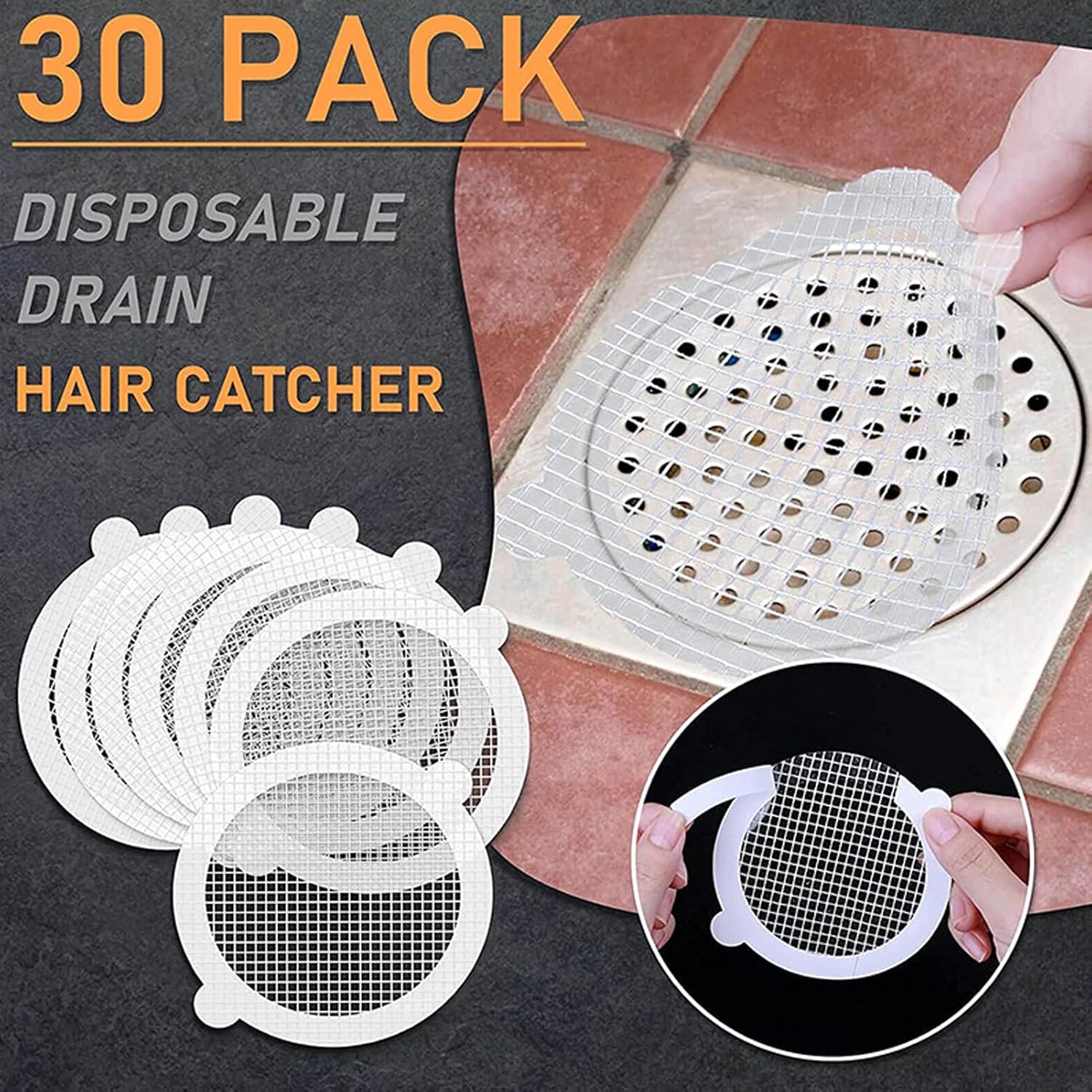 PERZOE Disposable Hair Catcher 1030 Pack for Drains Sinks Bathtubs
