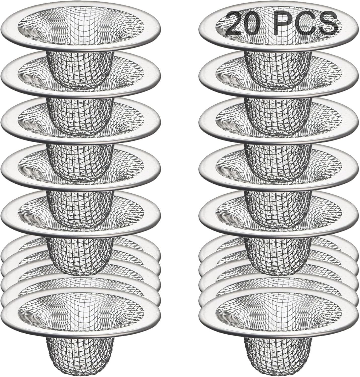 20Pcs Stainless Steel Sink Drain Strainer Mesh for Bathroom