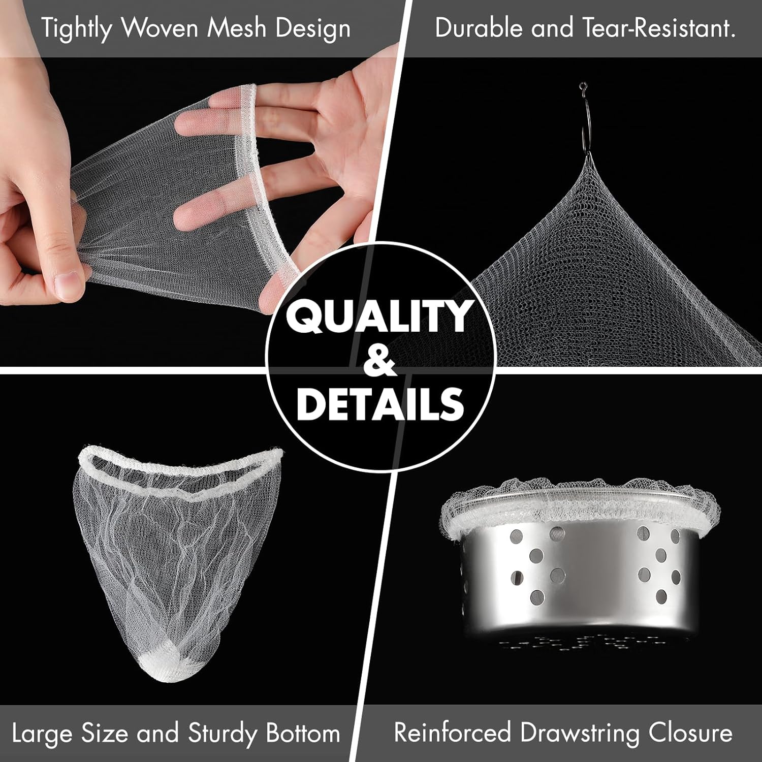 Muslish 200 Pack Kitchen Sink Strainer Mesh Bags 1