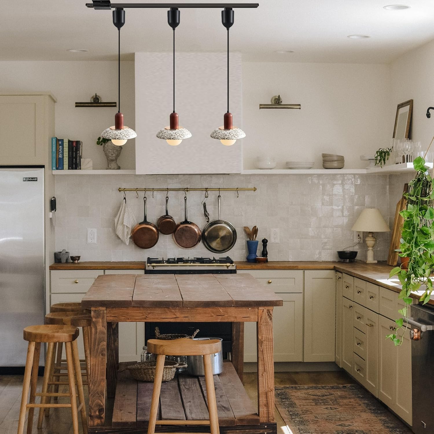Kiven L Style 2-Wire Track Pendant Light with Ceramic Shade
