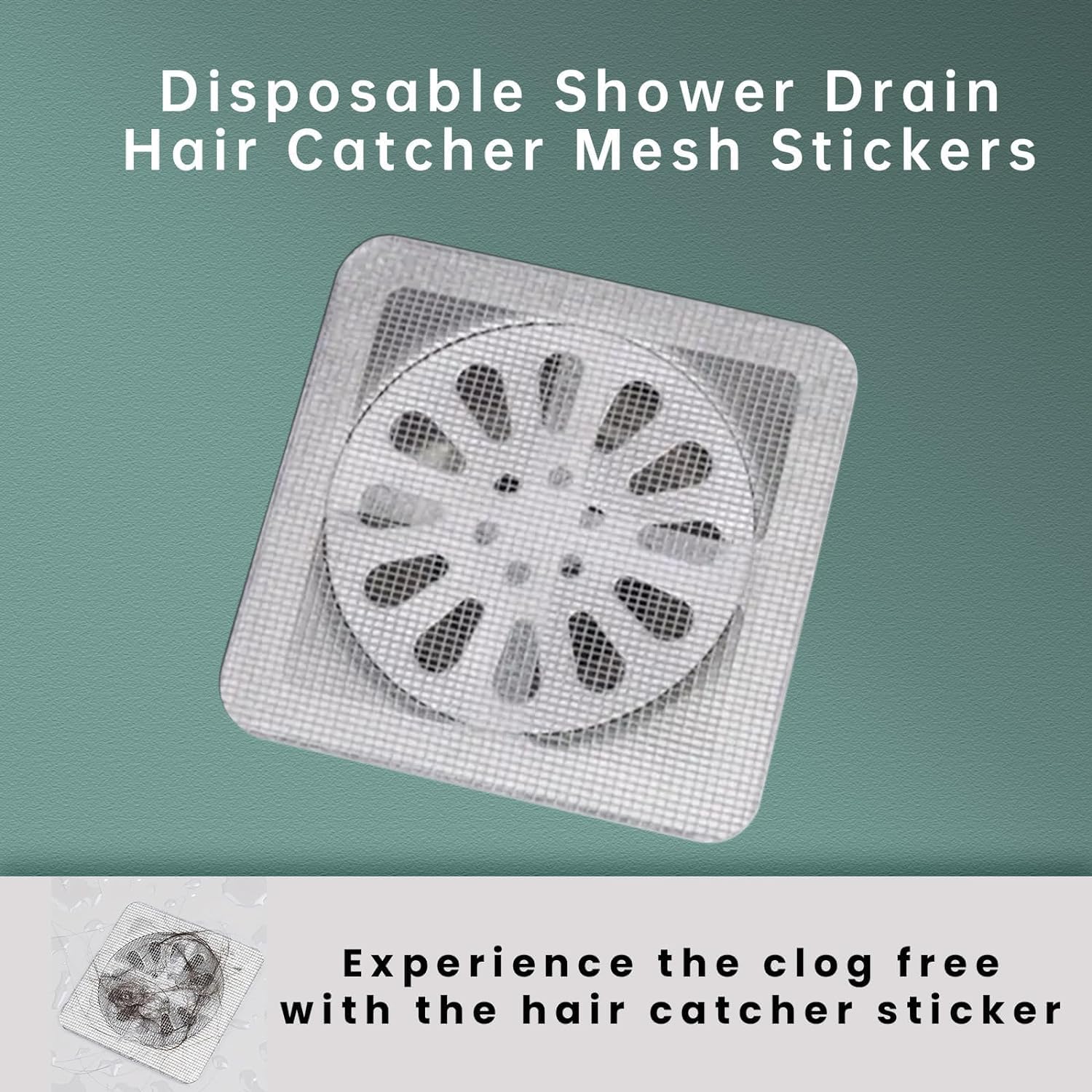 CVSN 30pcs 4 X 4 Disposable Shower Drain Cover Strainer Hair Catcher