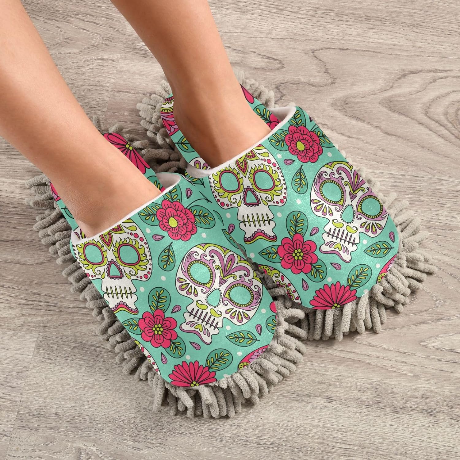 Sinestour Blue Mop Slippers for Floor Cleaning