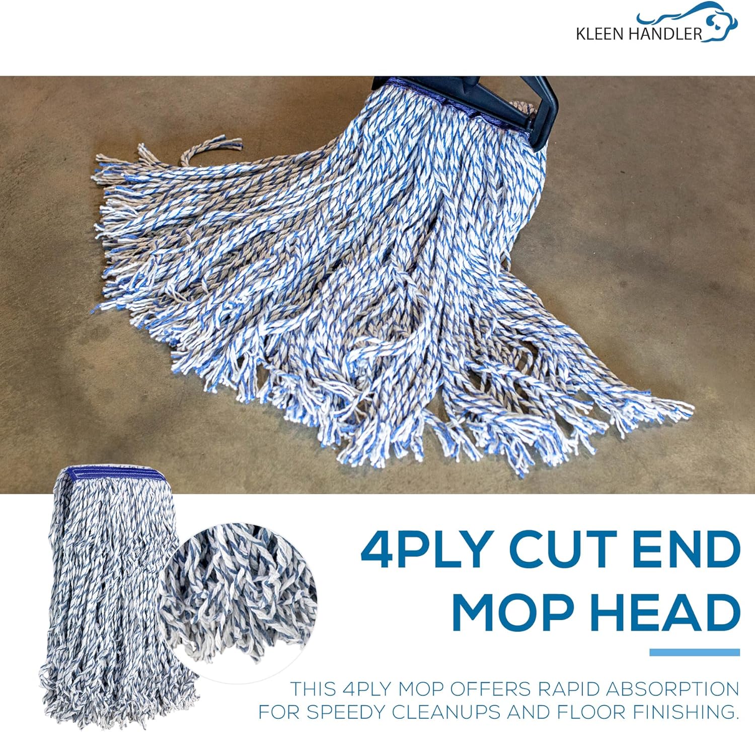 KLEEN HANDLER Cut End Finish Mop Replacement Head
