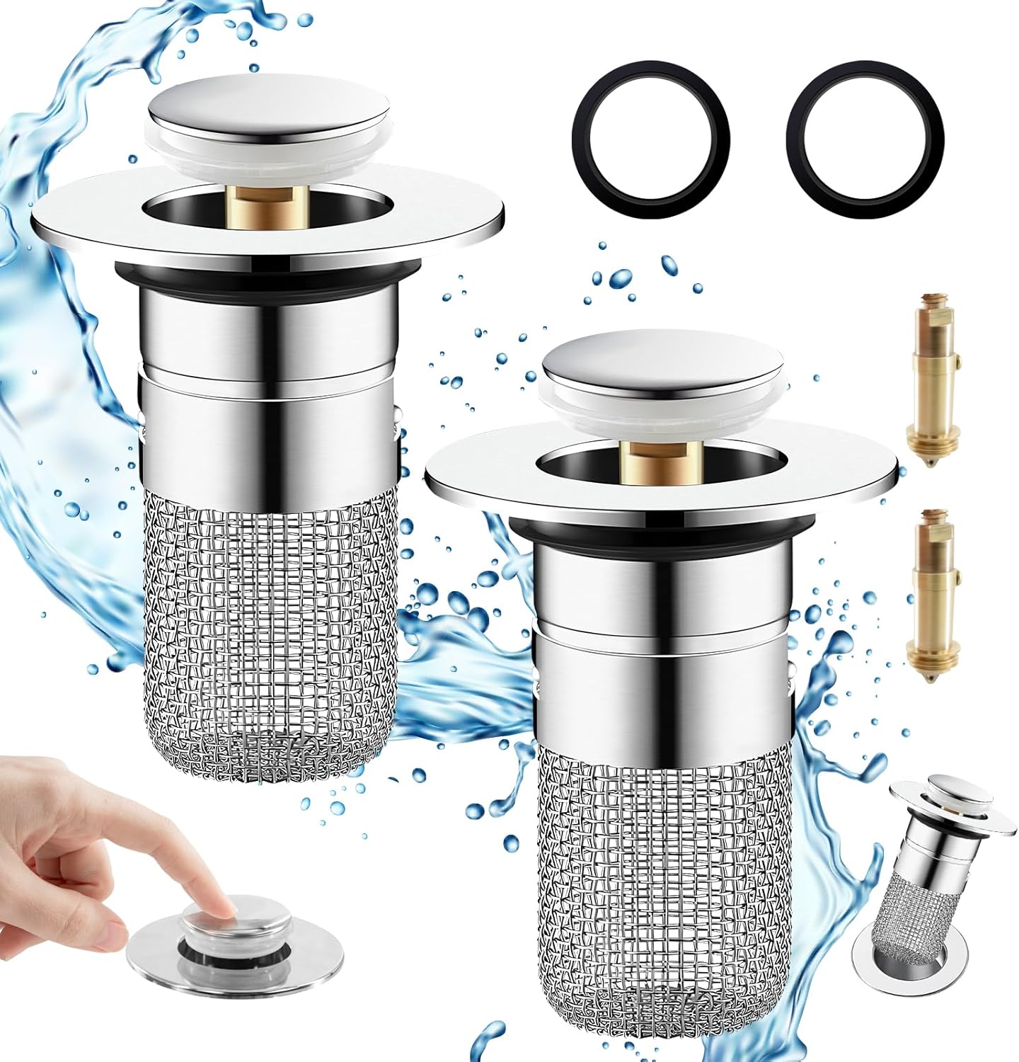 NOCRLG Universal Sink Drain Strainer with Pop-Up Mechanism