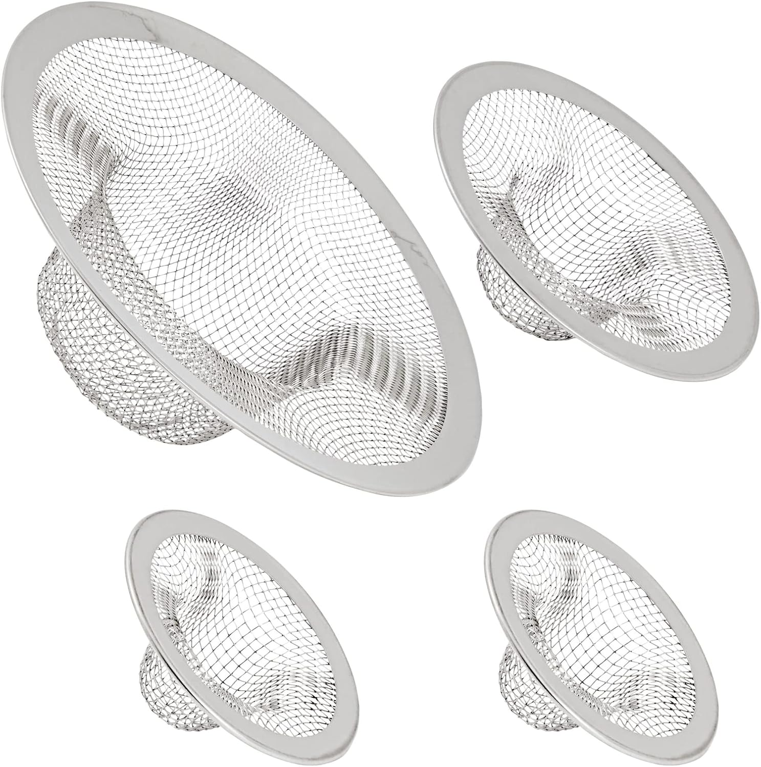 Juvale 4-Pack Stainless Steel Sink Strainers