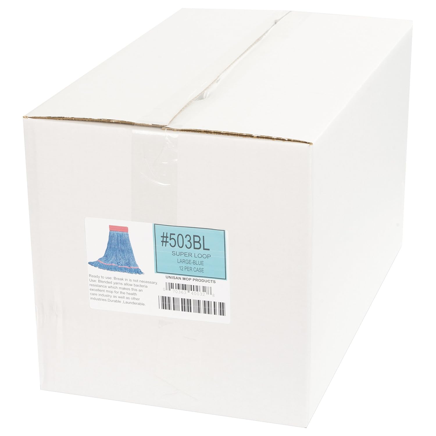 Boardwalk BWK503BLCT Super Loop Wet Mop Head Blue Case of 12