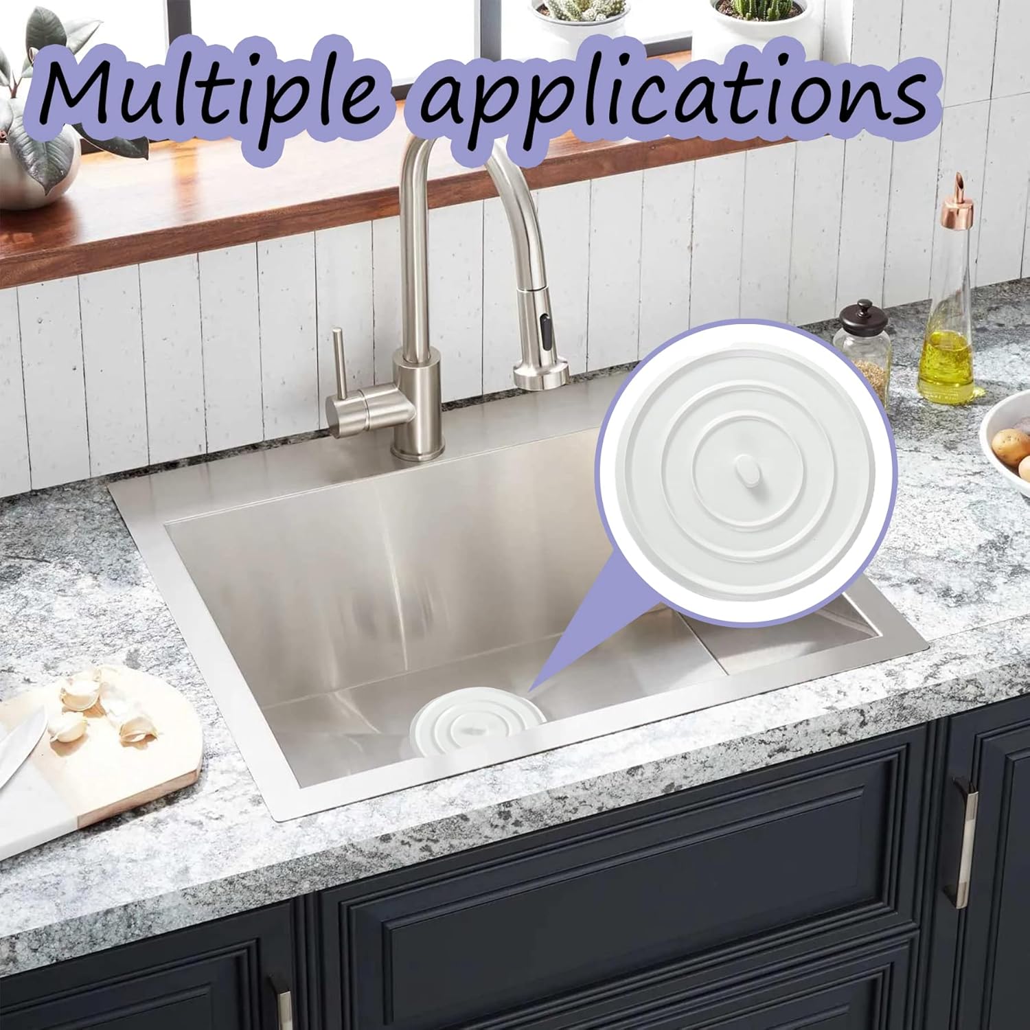 3 Pack Universal Silicone Drain Stopper 45 Inches 1