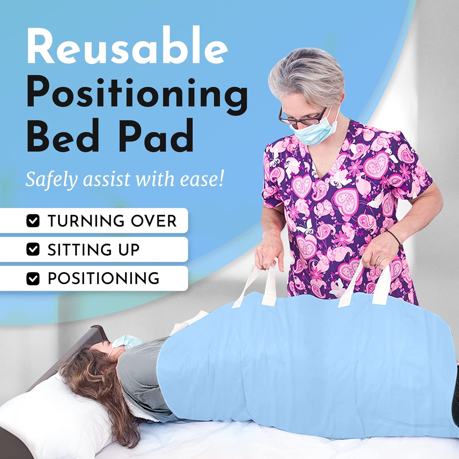 ATCHA BA Positioning Bed Pad with Handles