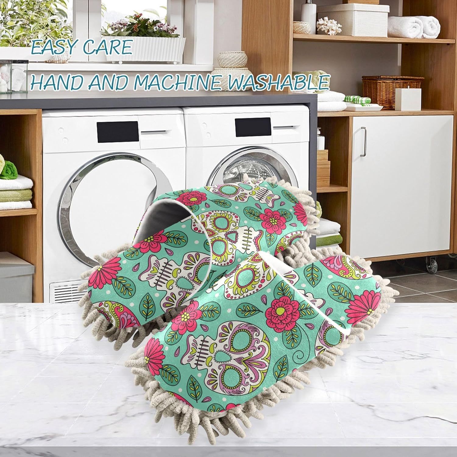 Sinestour Blue Mop Slippers for Floor Cleaning